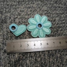 Skate Lace Charm Roller Skate Shoe Lace Charm Blue Heart And Blue Daisy