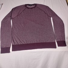 Vince Birdseye Raglan Wool-Cashmere Sweater Men's L Deep Wine  Imperfect