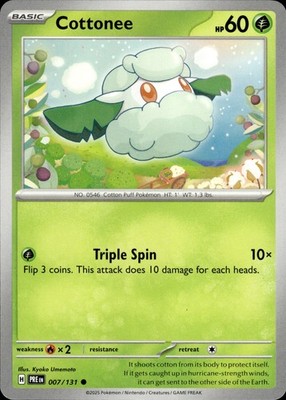 Pokemon TCG Card Cottonee SV: Prismatic Evolutions 007/131