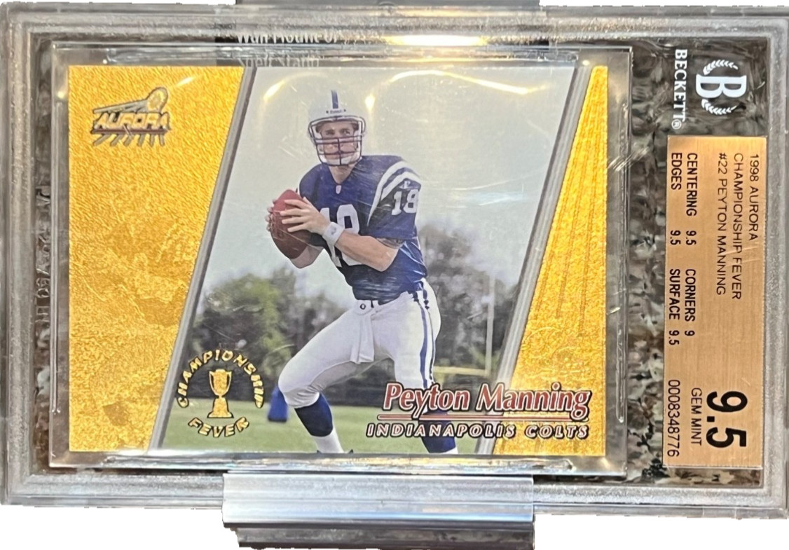 1998 Aurora Championship Fever Gold Peyton Manning BGS 9.5 GEM MINT RC Rookie view 3