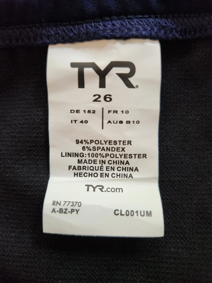 Tyr Swim Brief Size 26 Navy/Gold Phoenix Splice Racer Swimsuit NWT - Image 4 of 4