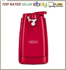 BELLA Electric Can Opener and Knife Sharpener,Multifunctional Jar and Bottle Red