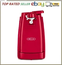 BELLA Electric Can Opener and Knife Sharpener,Multifunctional Jar and Bottle Red