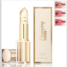  Colour Changing Lipstick,PH Adjusting Clear Lip Stick with Gold Foil,Trans