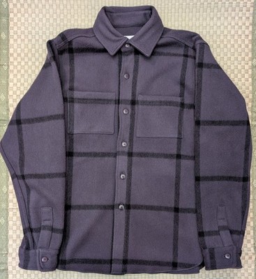 Alex Crane 100% Wool Park Shirt Jacket Ink Men's Size XL Made in USA