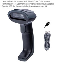 Laser 1D Barcode Scanner Handheld Wired Cashier New