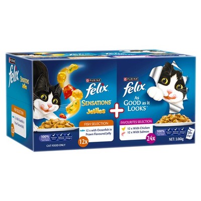 Felix 85g As Good As It Looks And Sensations Jellies Favourites Selections Wet C