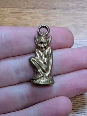 Vintage 30er Jahre Cornish Lucky Pixie Messing Charm 