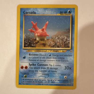 The Pokemon Company Pokemon TCG Corsola 37/75 Neo Discovery U Reg Eng 50