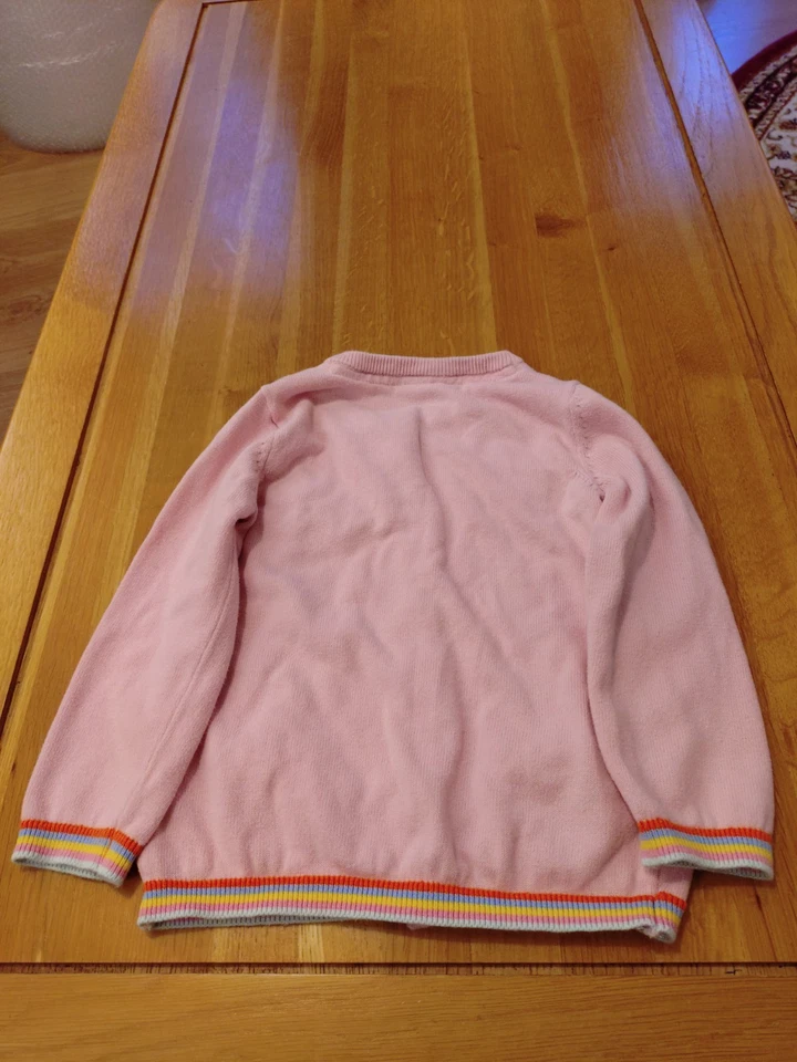 TU Pink Cotton Embroidery Applique Cardigan, Size 2-3 Years, Used - Image 3 of 4