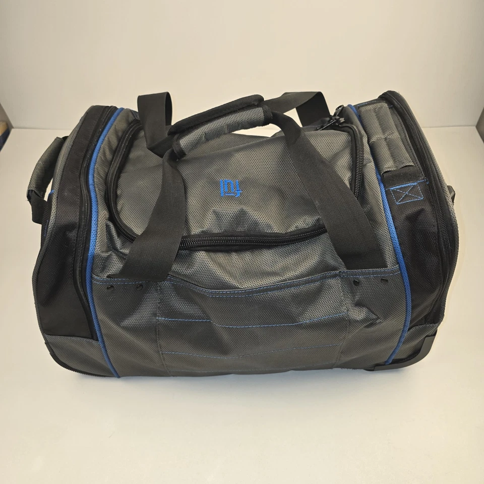 FUL Rolling Duffle 22”x12”x12” Carry On Gym Bag 2 Wheel Rolling Telescope Handle - Image 3 of 4