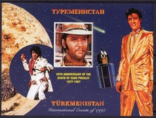 Turkmenistan 1997 ELVIS PRESLEY ANNIV.SPACE INTELSAT-HALLEY'S COMET S/S PERF.MNH