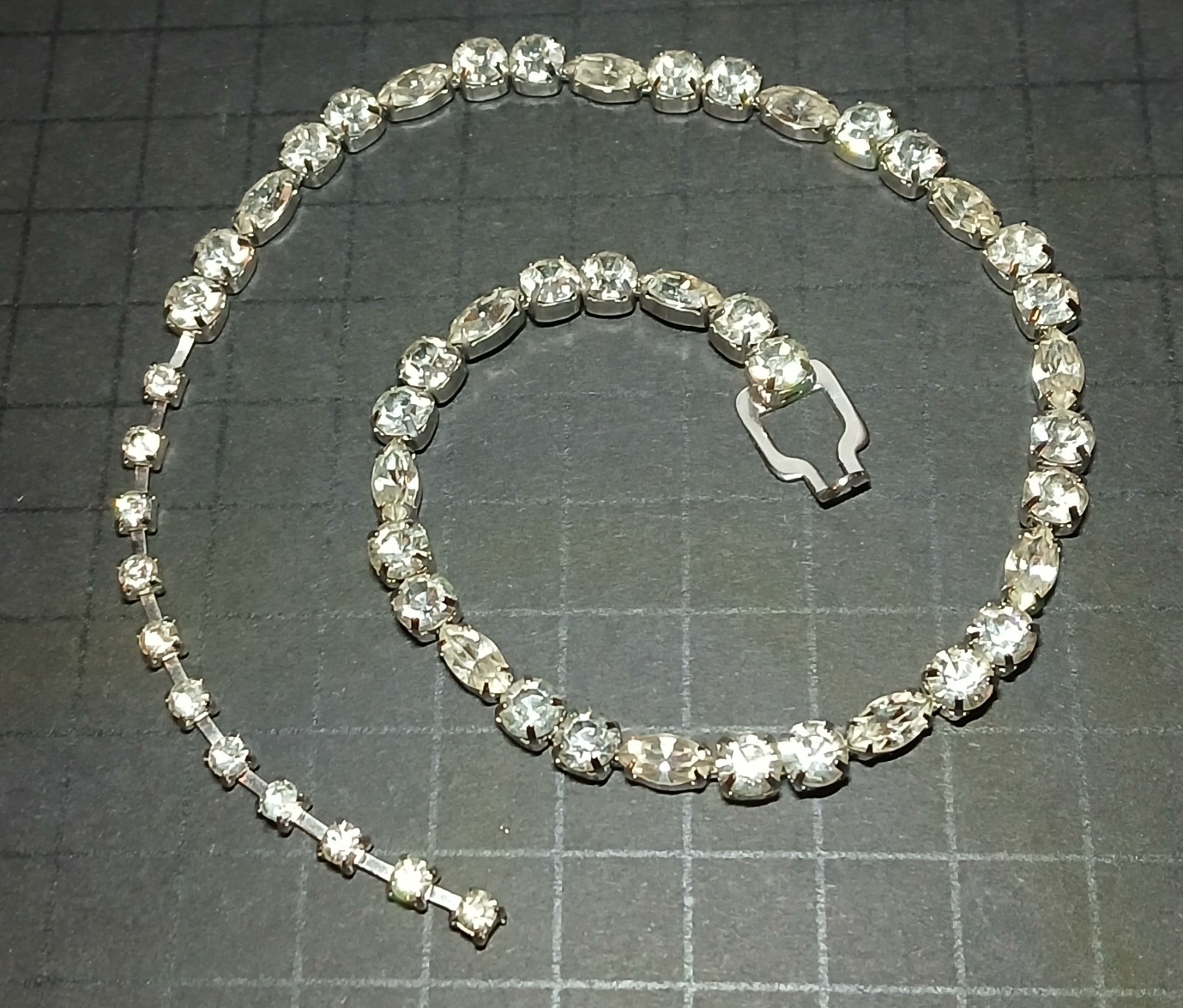 Vintage Eisenberg Ice Crystal Choker Necklace Signed 1945-1958 Riviere Style