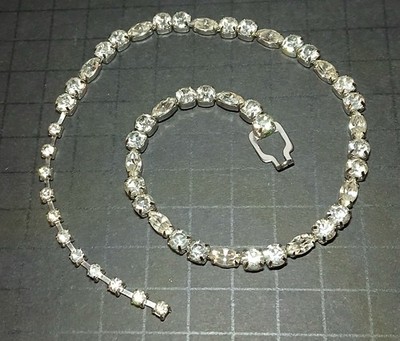 Vintage Eisenberg Ice Crystal Choker Necklace Signed 1945-1958 Riviere Style