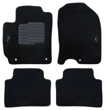 Carpet Floor Mats Custom Fit for 2018 to 2023 Hyundai Kona, Front and Rear Black