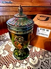 Fenton Emerald Marigold Carnival Dancing Ladies Covered Urn New in Box #8180 9E