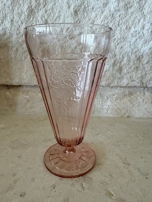 HOCKING GLASS CO. MAYFAIR OPEN ROSE PINK 6-1/2'' TALL 15-OZ FTD ICED TEA TUMBLER!