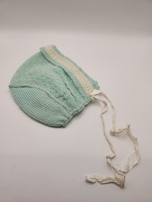 Vintage Mint Green knit baby bonnet/cap