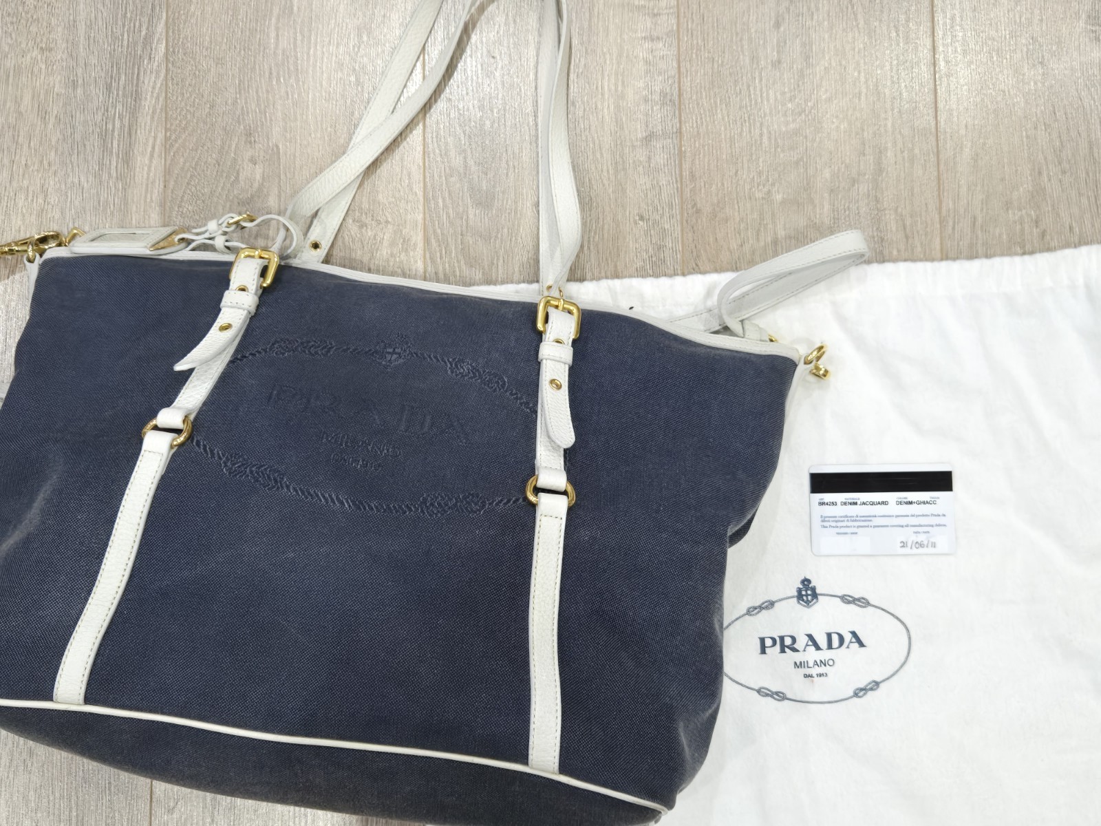 Rare Prada Demin Jacquard Bag image 10