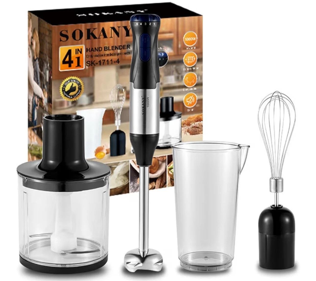 SOKANY Hand blender mixer chopper Powerful Immersion Blender Handheld electric