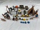 Vintage Playmobil Geobra Native American Indians Animals Accessories Lot 1974