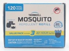 Thermacell Mosquito Repellent Refills 3Pack 120 Total Hours 20ft Zone Protection