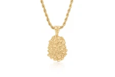 Gold Nugget Necklace, Gold Nugget Chain, 14k Heavy Plated Gold, 4mm French Rope