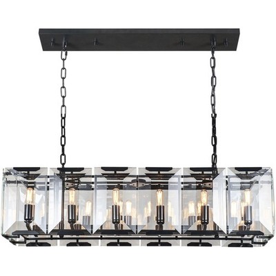 Chandelier Ceiling Lights Fixture Flat Black Kitchen Island or Dining Room 40''