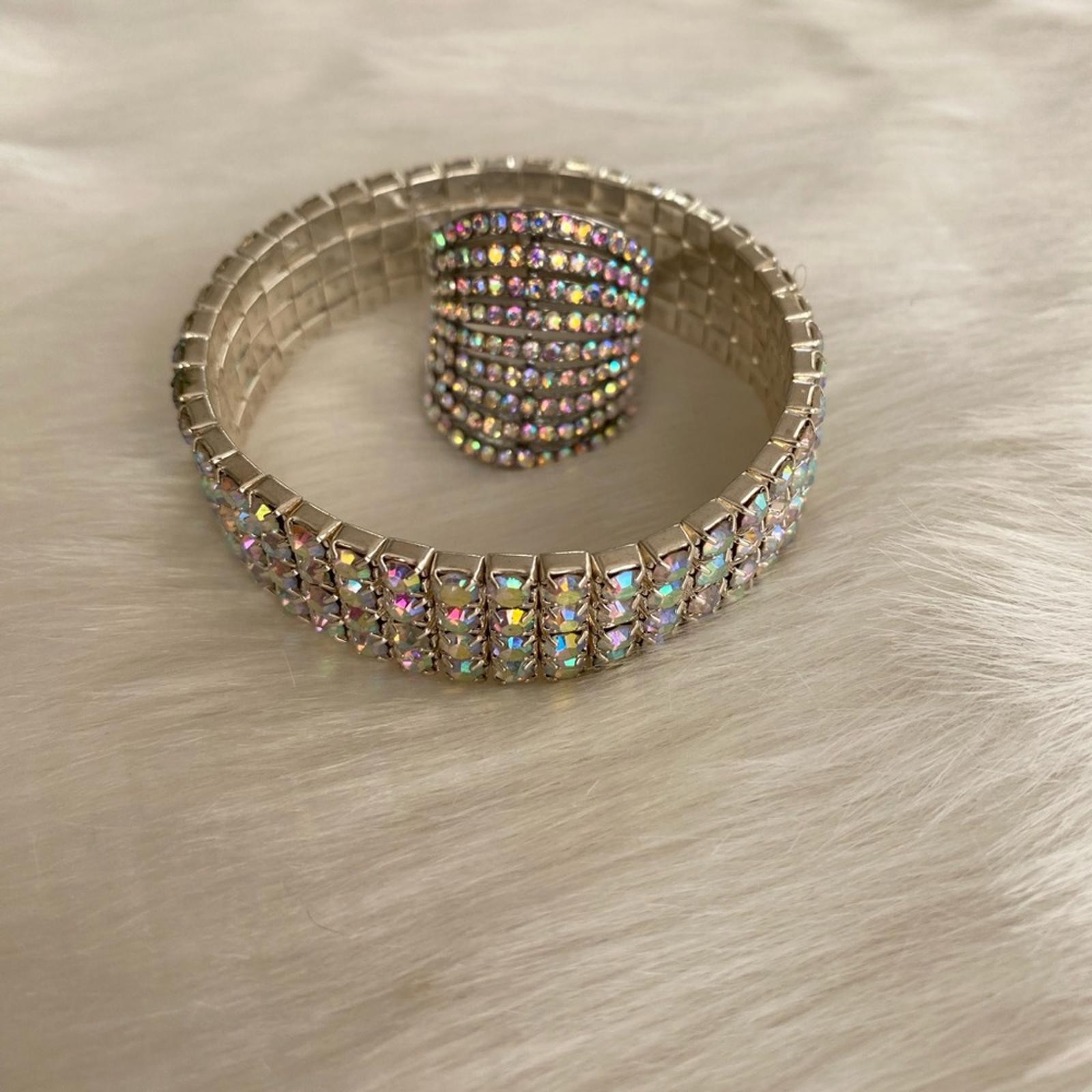 Rhinestone Multi-Row Statement Ring 9 - image 6