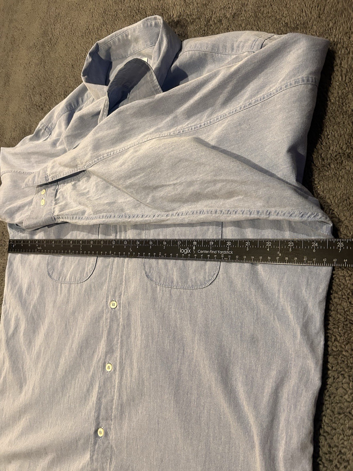 Lacoste Button Down Shirt Light Blue Regular Fit Long Sleeve Men’s XL Crocodile thumbnail 7