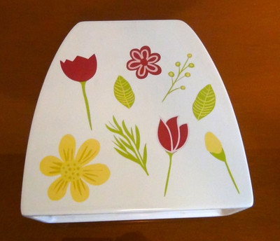 Teleflora Gift Ceramic Planter Vase White Floral Spring Design 5  X 6  Vintage