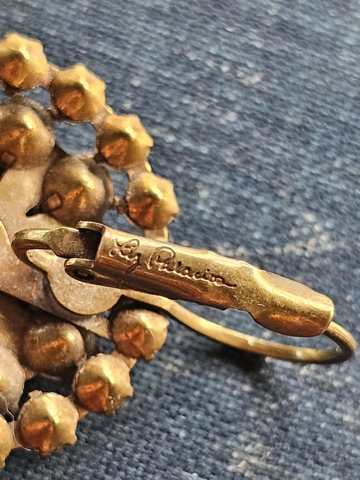 Серьги с кристаллами Сваровски Liz Palacios антикварные латунь цветок цветок зеленый - Изображение 3 из 3