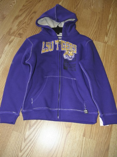 LSU TIGERS FULL ZIPPER HOODIE, SIZE MEDIUM YOUTH, PURPLE, LSU-438514PU-242, NWT - Picture 3 of 4