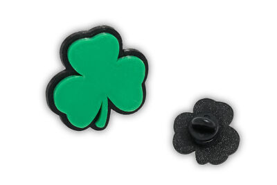 Clover Charm Pin with Rubber Backing, St Patricks Day, Made in USA, Shamrock Pin