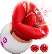 Rose Sucking Vibrator Tongue Clit Licking G-Spot Dildo Suction Sex Toy For Women