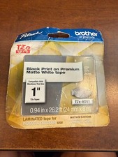 Brother TZe-M251 Label Maker Tape 1" Black Print on Premium Matte White 24358263