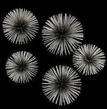 MCM SEA URCHIN COSMIC METAL WALL SCULPTURES SET OF 5
