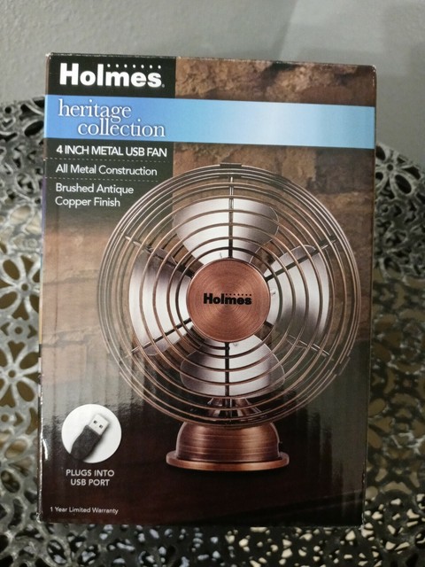 Holmes Heritage Desk Fan 6-inch Brushed 