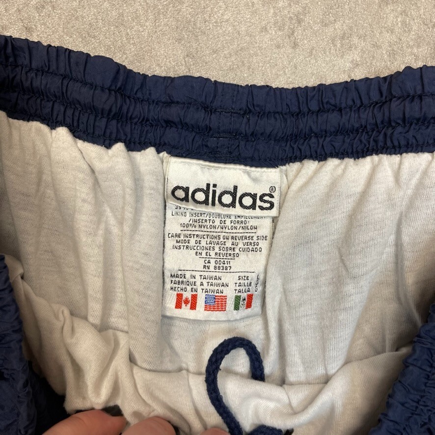 Adidas Track Pants Mens 90s Straight Leg Baggy Sports Joggers, Navy, Large image 5