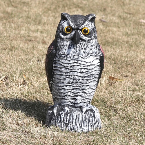 Owl Decoy Statue Protect Garden Yard Scare Birds Away Pigeon Repellent