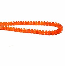 Carnelian Rondelle Faceted 6-8mm Gemstone Beads 8"Inch 1 Strand