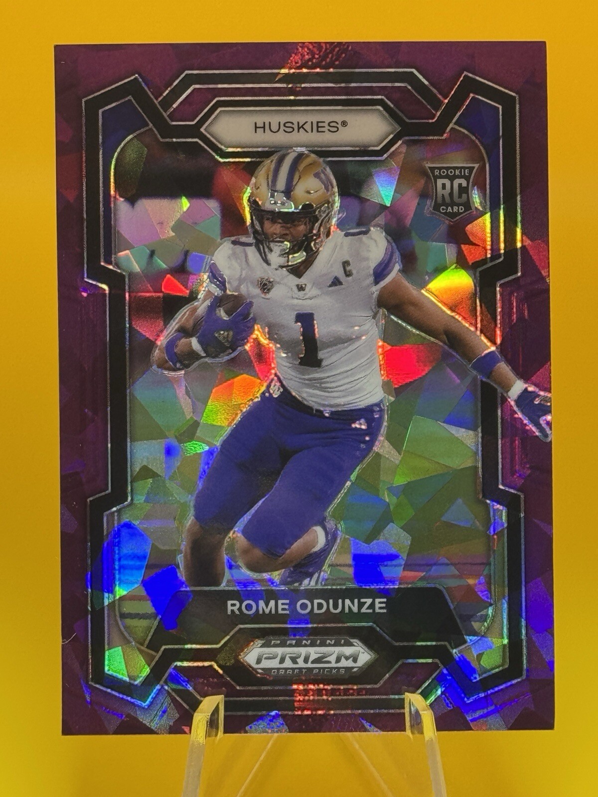 Rome Odunze 2024 Panini Prizm Draft Picks Purple Ice /149