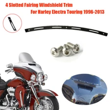 Fairing Windshield Trim For 1996-13 Harley Electra Street Glide Sloted Black
