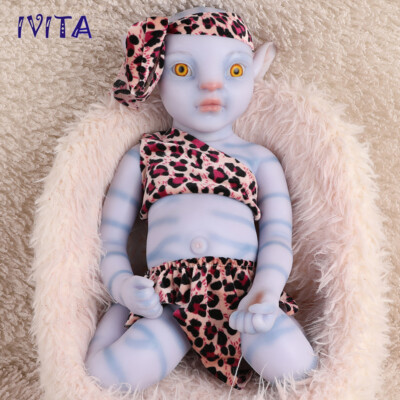 IVITA 20'' Blue and Pink Color Full Silicone Floppy Twins Reborn Baby Doll