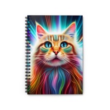 Astral Projection Space Kitty Spiral Notebook - Ruled Line