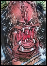Back to Retro PREDATOR Original Sketch Card Painting by Bianca Thompson