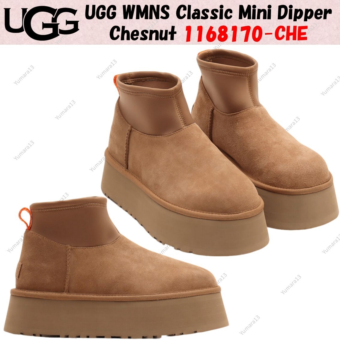 UGG WMNS Classic Mini Dipper Chesnut 1168170-CHE Mujer Talla