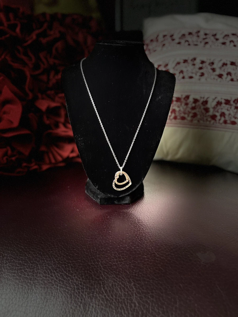 Michael Kors double chain hearts necklace sliver/rose gold tone 
