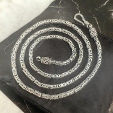 Chain Sterling Silver .925 Byzantine Bali Style w Hook and Eye Clasp. 19.5"