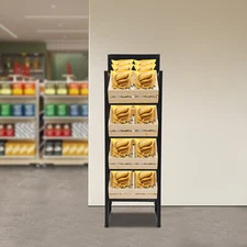 Market Retail Display Rack, Wood Fruit and Vegetable Storage Rack, Fruit Basket